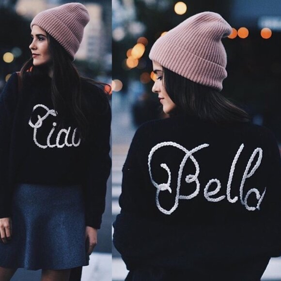 Wildfox “Ciao Bella”  Pullover Sweater M Black Wool Alpaca Blend Slouchy  $149 - Picture 1 of 16